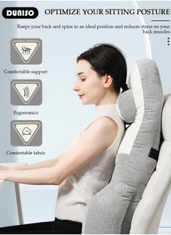 DUNISO Lumbar Support Pillow for Office Chair, Ergonomic Back Cushion for Pain Relief & Improve Sitting Posture, Back & Neck Support with Portable Design,Adjustable Straps Pillow for Office Chair, Wheelchair, Desk Chair, Computer Chair, Gaming Chair  - Image 5