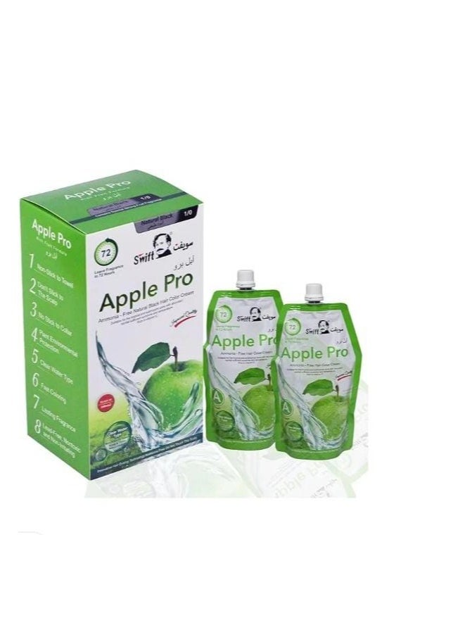 Swift Swift Apple Original Gray Coverage Hair Dye, Natural Black Hair Color Cream 500ml (Natural Black)  - Image 1