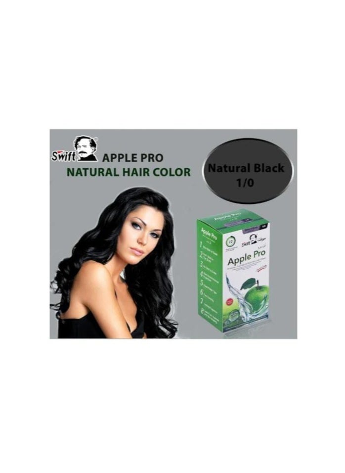 Swift Swift Apple Original Gray Coverage Hair Dye, Natural Black Hair Color Cream 500ml (Natural Black)  - Image 2