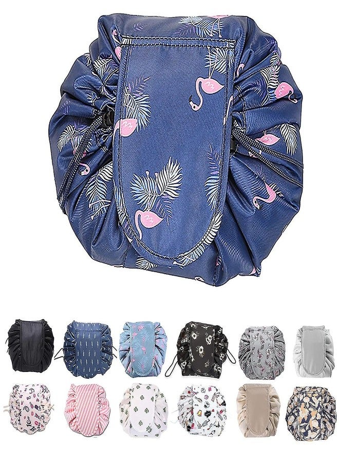 Maharsh Women's Convenient and Waterproof Multifunction Portable Lazy Travel Cosmetic Storage Makeup Organizer Toiletry Bag with Drawstrings (Blue Duck) - Image 2