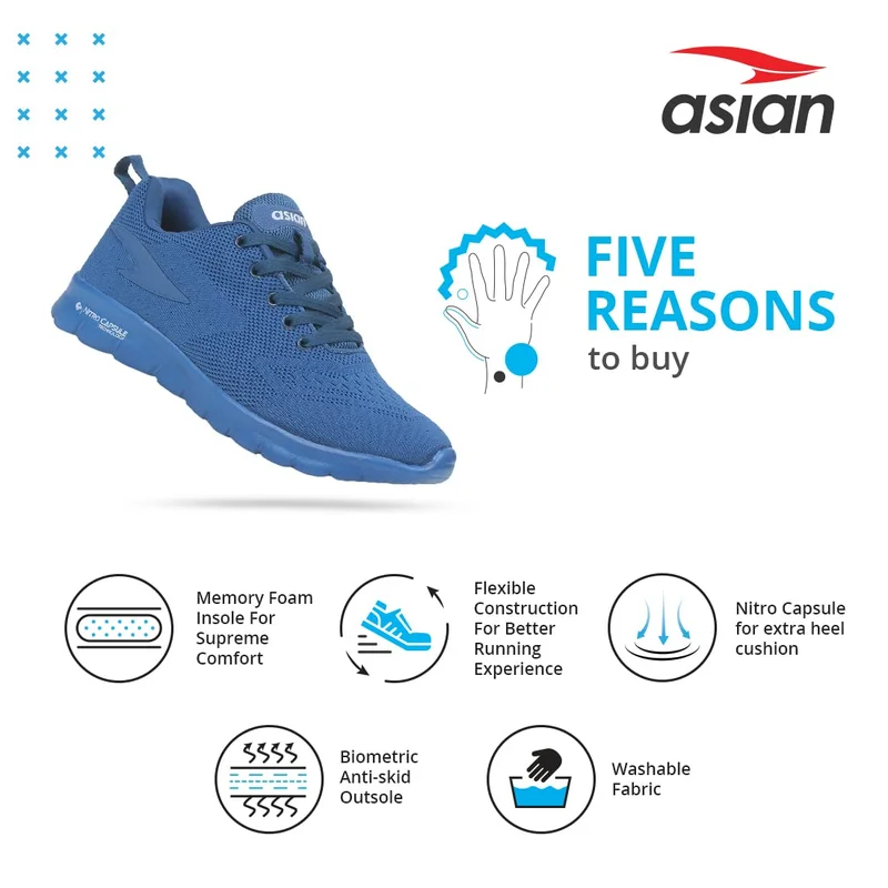 Asian Blue Running Shoes for Men
