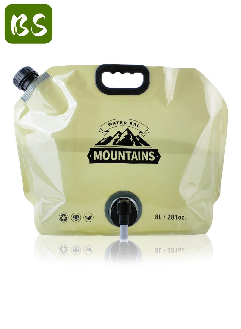 بي إس حقيبة تخزين مياه قابلة للطي للتخييم (8 لتر) | مع صنبور قابل للتعديل | مواد آمنة على الطعام، خالية من مادة BPA | قابلة لإعادة الاستخدام | تصميم قابل للطي والحمل يوفر مساحة التخزين | مصممة للمغامرات الخارجية والاستخدام العائلي، سهلة التعامل مع السفر والمشي لمسافات طويلة. - Image 1