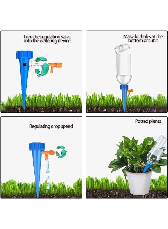 Professional self-watering screw set for garden plants, adjustable drip irrigation system with slow flow control valve, ideal for indoor and outdoor plants and watering plants while traveling (random colors) - Image 4