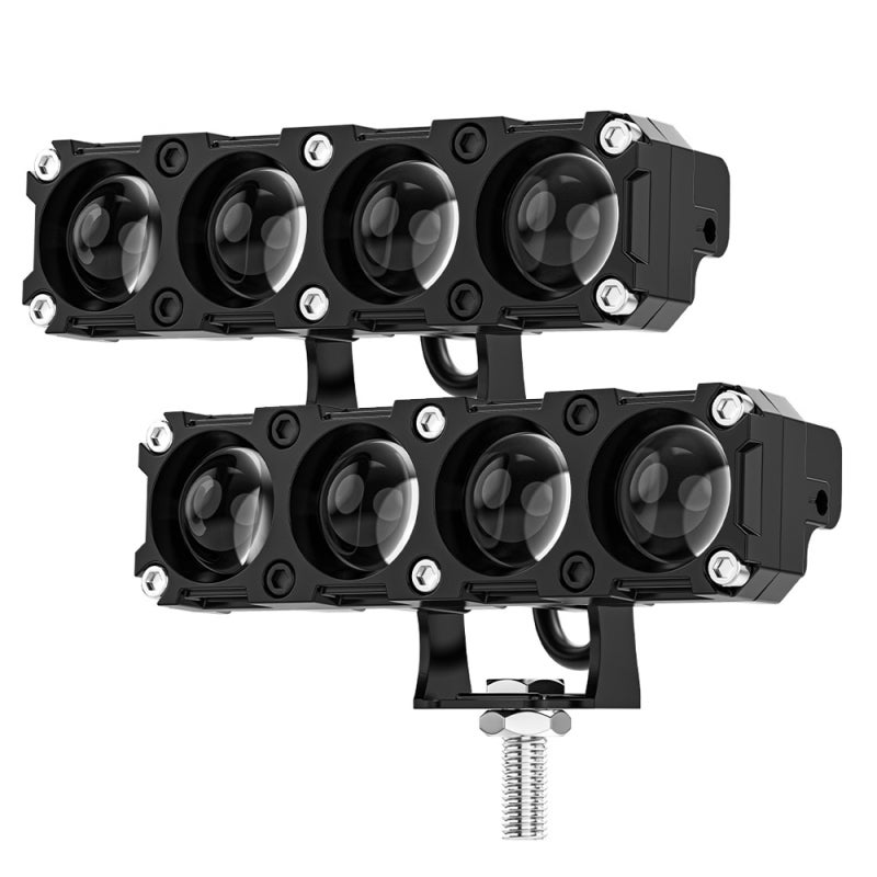 Motorcycle Headlight Black IP68 Waterproof Shockproof - Dual-Color Switching Motorcycle Light for Night and Rainy Riding, Off-Road Vehicles, Trucks, Boats - Image 1
