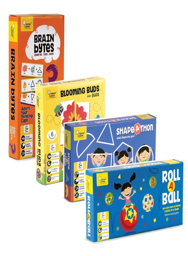 CLEVER CUBES EDUPACK: Ultimate Learning: Pack of 4 Games: Games for Kids: Birthday Return Gift: Activity Games - Image 1
