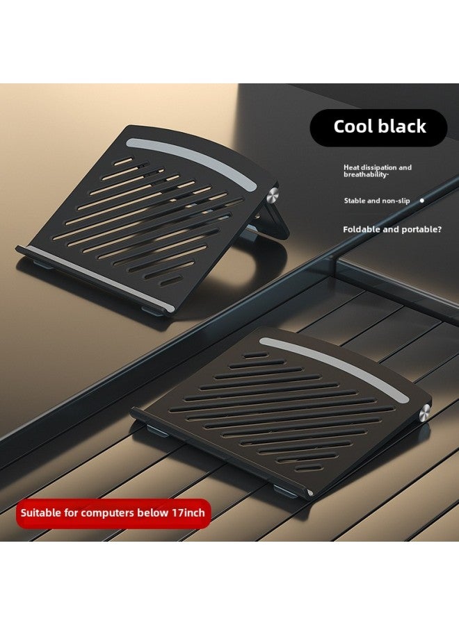 Loquat Laptop Stand Tablet Desktop Lifting Stand Portable Folding Cooling Fan Computer Stand-Color:Classic Black 】  - Image 1