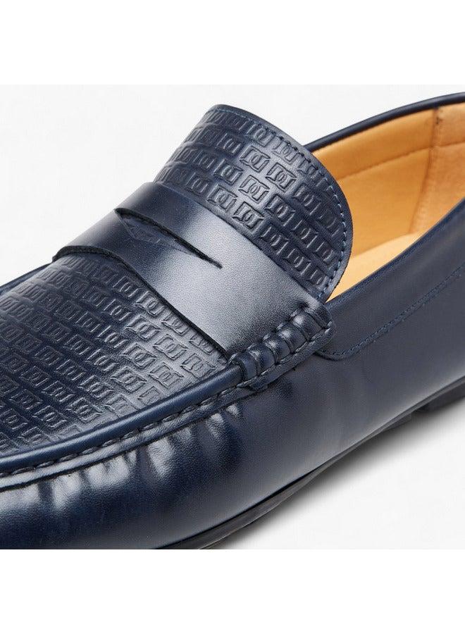 DUCHINI Men's Logo Embossed Slip-On Moccasins - Image 4