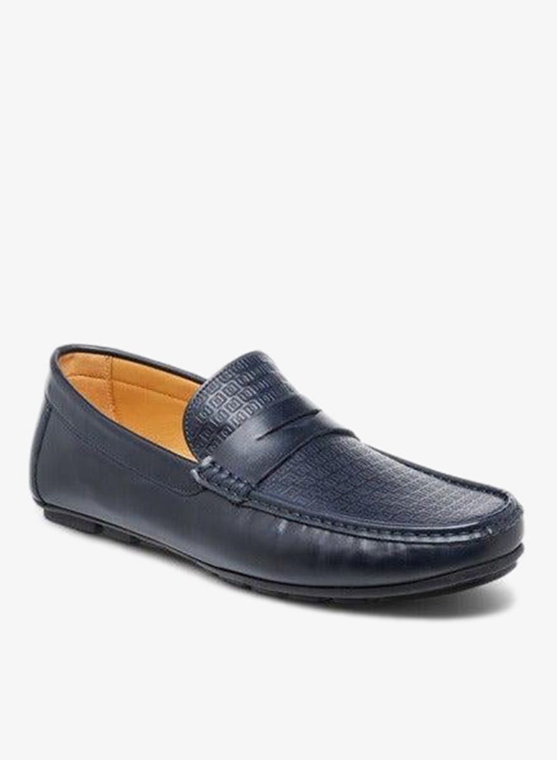 DUCHINI Men's Logo Embossed Slip-On Moccasins - Image 1