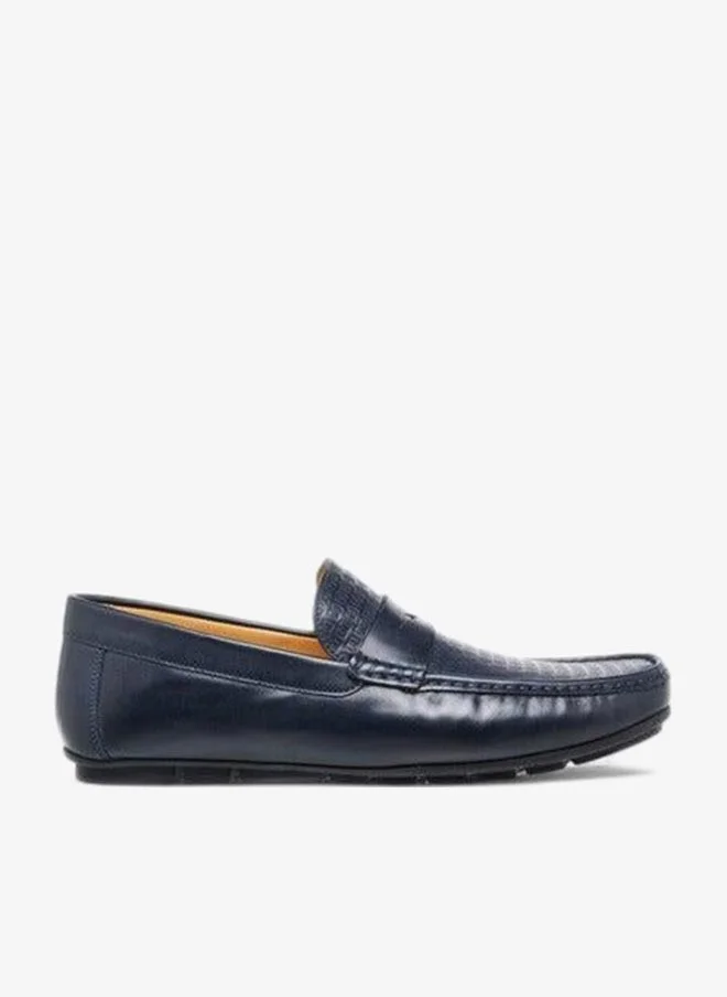 DUCHINI NAVY Men's Logo Embossed Slip-On Moccasins for Men | Best Price UAE