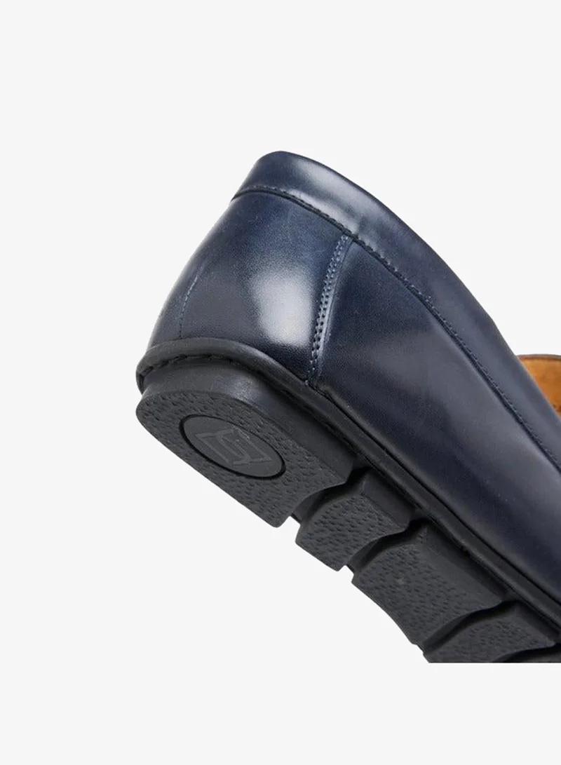 DUCHINI NAVY Men's Logo Embossed Slip-On Moccasins for Men | Best Price UAE