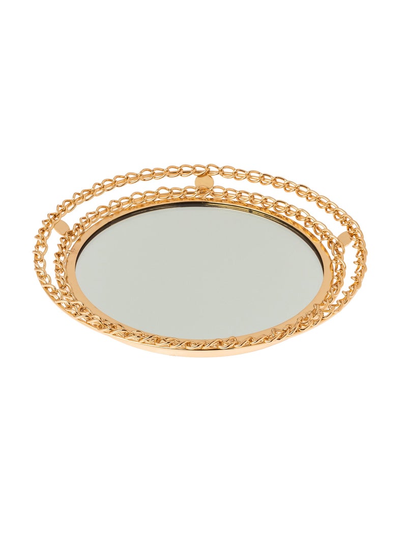Dania Gold metal top with mirror floor, elegant design - Image 1