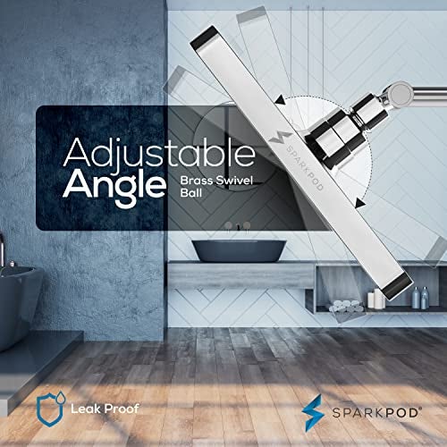 SparkPod Shower Head - High Pressure Rain - Premium Quality Luxury Design - 1-Min Install - Easy Clean Adjustable Replacement for Your Bathroom Shower Heads (Luxury Polished Chrome, 8 Inch Square) - Image 5
