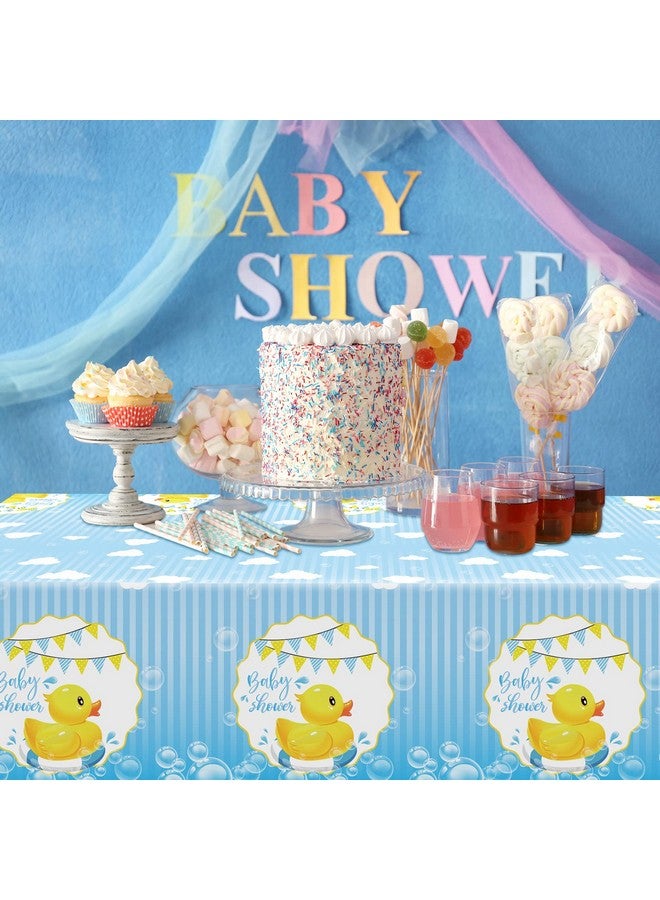 Coume 3 Pack Yellow Duck Tablecloth Cute Bubble Rubber Ducky Table Cover Rectangle Plastic Duck Tablecloth For Rubber Duck Party Supplies Kids Birthday Party Favors 54 X 108 Inch - Image 5