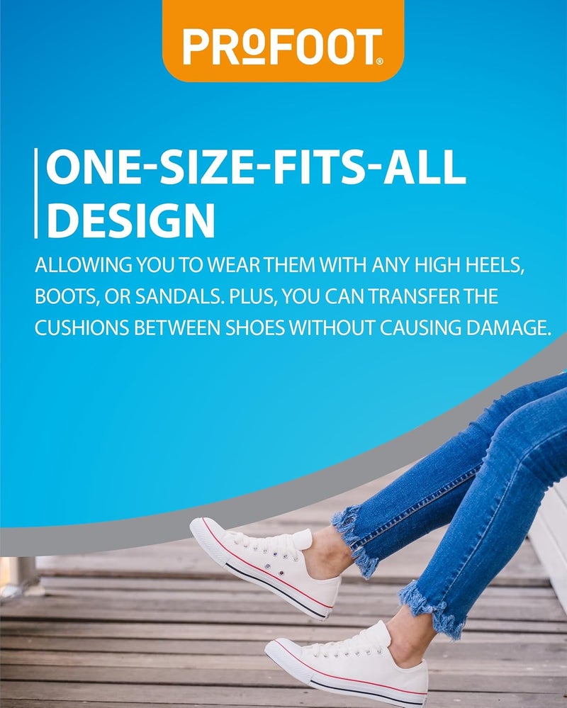 Profoot 24 Hour Feet Invisible Gel Cushions Comfortable Cushions for Metatarsalgia and Mortons Neuroma Provides Relief from Burning Pain on Balls of Feet 2 Pairs - Image 3