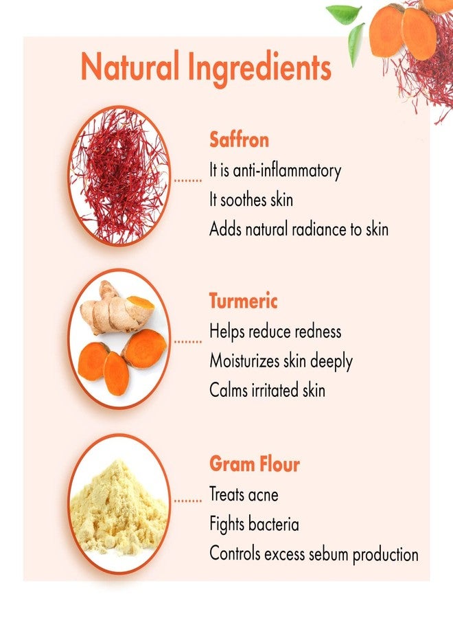 Vedimatic Khadi 100% Pure Organic Haldi Ubtan Powder Face Pack for Face, Body-Fairness, Lightening, Glowing Skin, Remove Dead Skin, Turmeric Moisturizer with Pure Saffron (Pack Of 1, Ubtan) - Image 3