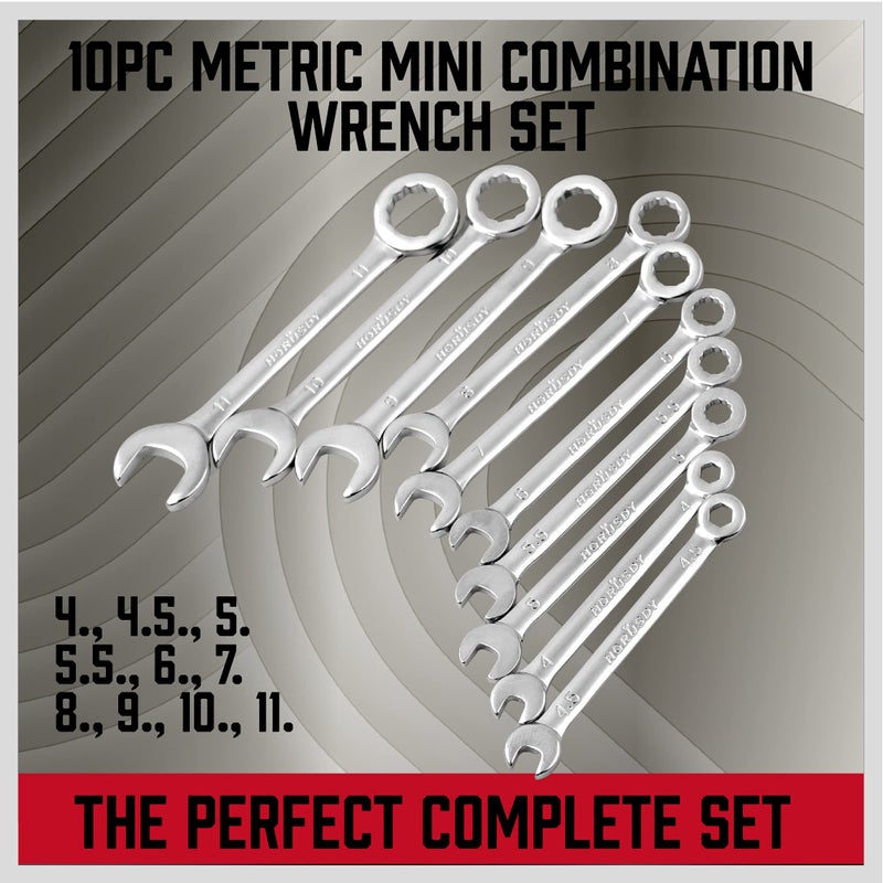 SEDY Premium Midget Wrench Set - 22-Piece Mini Combination Wrench Set Metric & SAE Ignition Wrench Set 4-10mm & 5/32'' to 7/16'' Lightweight Small Wrench Set Carry Pouch - Image 4