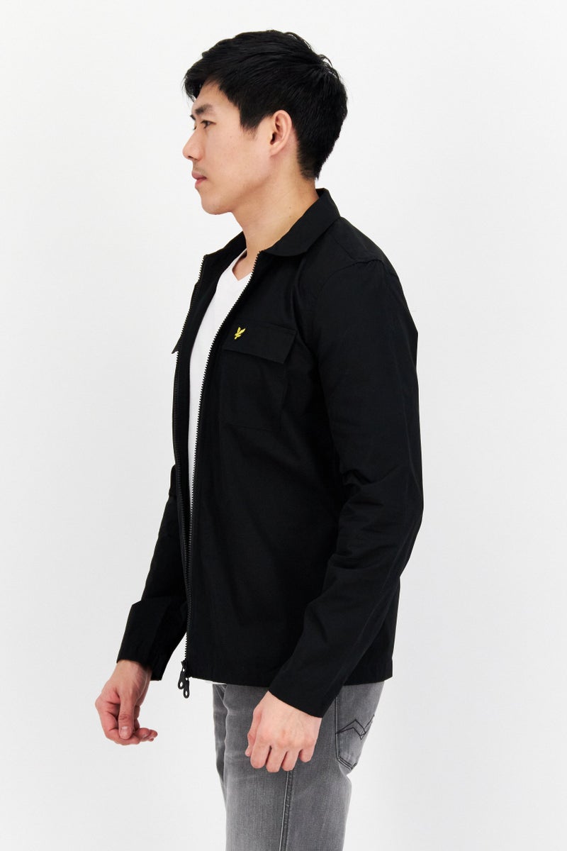 Lyle & Scott Men Brand Logo Jacket Shirt, Black - Image 2