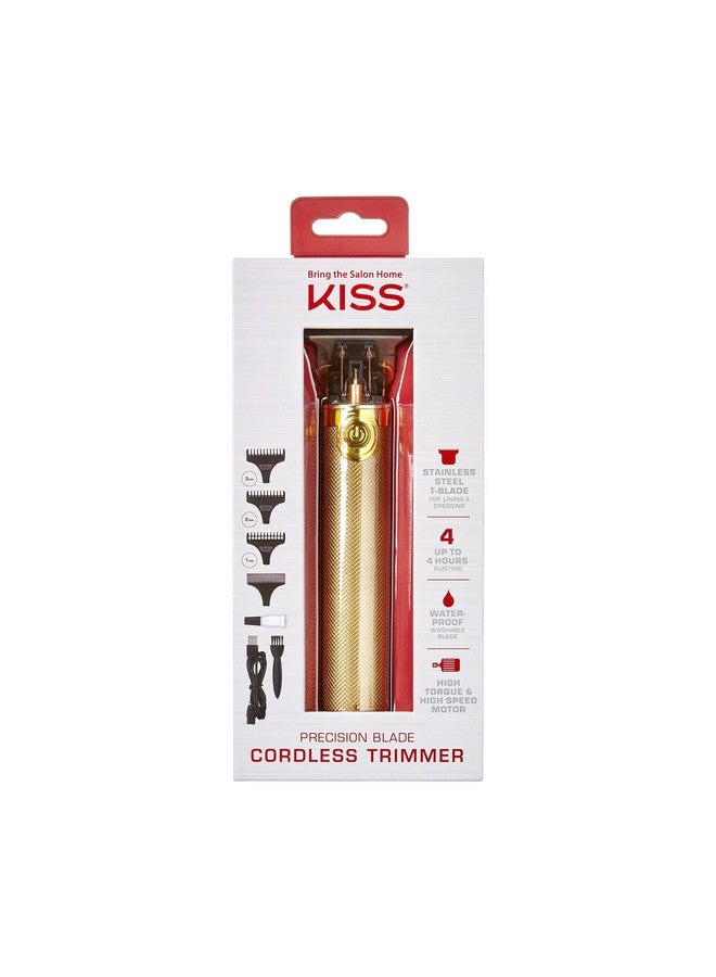 KISS KISS Precision Blade Cordless Trimmer with Stainless Steel T-Blade, Powerful High-Torque, High-Speed Motor, 3 Blade Guard Attachments & Blade Cover, USB Cable & Long-Lasting Lithium Ion Battery  - Image 5