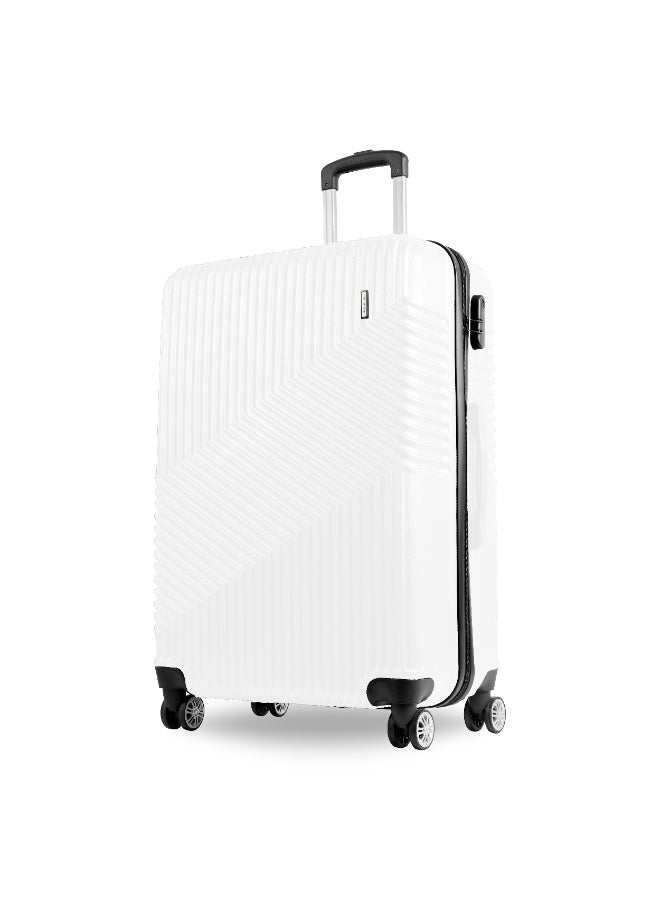 ريفلكشين حقيبة سفر بعجلات دوارة مقاس  بوصة من مادة ، خفيفة الوزن، معتمدة من شركات الطيران، لون أبيض - Image 1