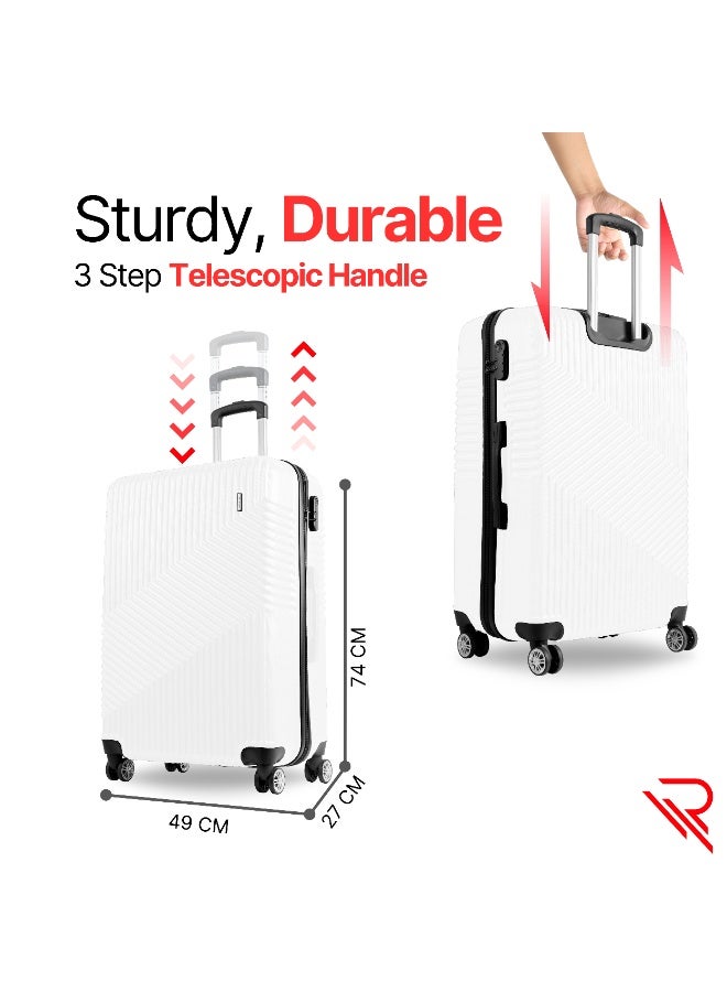 ريفلكشين حقيبة سفر بعجلات دوارة مقاس  بوصة من مادة ، خفيفة الوزن، معتمدة من شركات الطيران، لون أبيض - Image 5