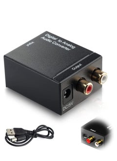 SYOSI Digital To Analog Audio Converter Adapter Dac Spdif Optical To L/R Rca Adapter To Jack  - Image 1