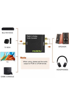 SYOSI Digital To Analog Audio Converter Adapter Dac Spdif Optical To L/R Rca Adapter To Jack  - Image 4
