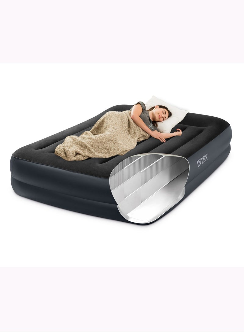 انتكس فراش هوائي مرتفع بمقاس كوين مع مضخة مدمجة من بتقنية الألياف - Image 1