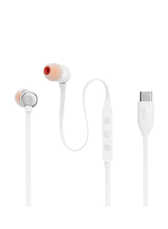 JBL Tune 310C USB-C Wired Hi-Res In-Ear Headphones White - Image 5
