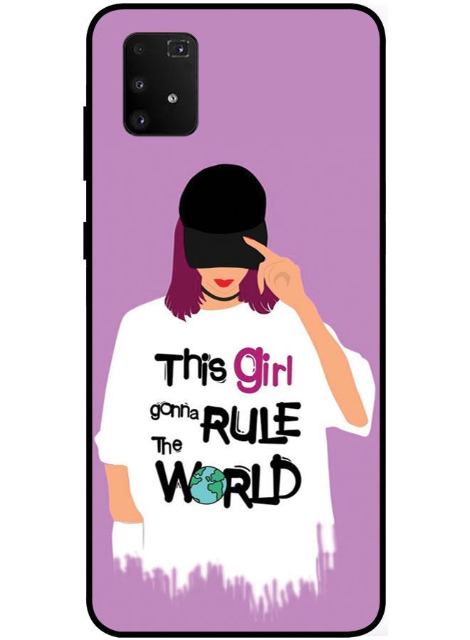 EYE CATCH Protective Case Cover For Samsung Galaxy A91 Smart Series Printed Protective Case Cover for Samsung A91 The Girl Gonna Rule the World  - Image 1