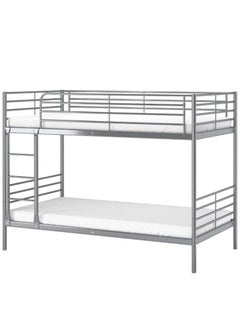 Generic Galaxy Design Metal Steel Bunk Bed Heavy Duty Silver & Guard Rails Sturdy for Home, Baby Home, Apartment Studio Room Size 90x190 cm  - Image 1