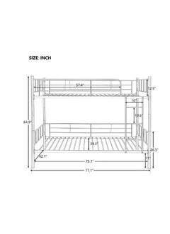 Generic Galaxy Design Metal Steel Bunk Bed Heavy Duty Silver & Guard Rails Sturdy for Home, Baby Home, Apartment Studio Room Size 90x190 cm  - Image 3