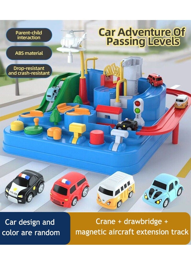 ألعاب مغامرات السيارات، سيارات السكك الحديدية الألغاز، ألعاب للأولاد بعمر 3 سنوات - ألعاب مسارات السباق، لعبة إنقاذ سباقات مسارات الألغاز مع مروحية مغناطيسية، مونتيسوري، ألعاب مسارات سيارات السباق للأولاد، لعبة تعليمية لمرحلة ما قبل المدرسة لمغامرات إنقاذ السيارات - Image 1