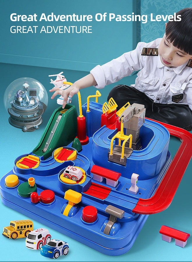 ألعاب مغامرات السيارات، سيارات السكك الحديدية الألغاز، ألعاب للأولاد بعمر 3 سنوات - ألعاب مسارات السباق، لعبة إنقاذ سباقات مسارات الألغاز مع مروحية مغناطيسية، مونتيسوري، ألعاب مسارات سيارات السباق للأولاد، لعبة تعليمية لمرحلة ما قبل المدرسة لمغامرات إنقاذ السيارات - Image 5