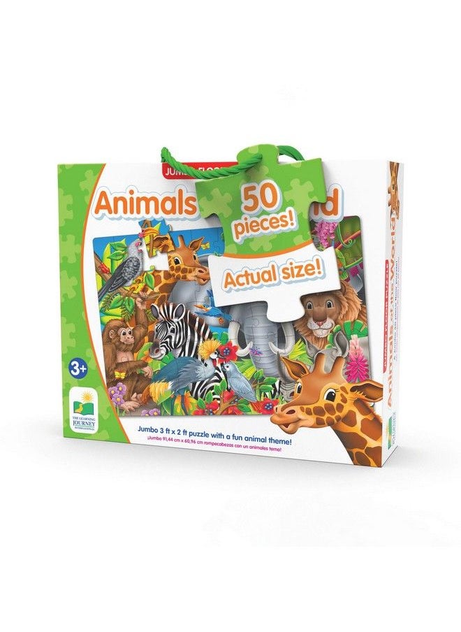 THE LEARNING JOURNEY - : Jumbo Floor Puzzles Animals Of The World Kids Puzzles Kids Floor Puzzles For Kids Ages 48 Animal Puzzle Award Winning Educational Toys - Image 1