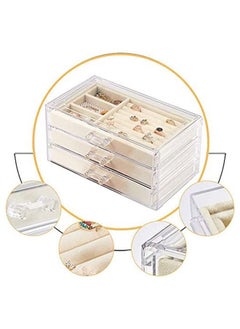 Arabest Acrylic Jewelry Box 3 Drawers Velvet Jewelry Box Earrings Necklace Bracelet Display Box  - Image 4