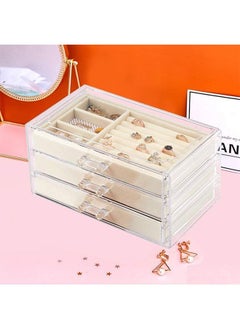Arabest Acrylic Jewelry Box 3 Drawers Velvet Jewelry Box Earrings Necklace Bracelet Display Box  - Image 5