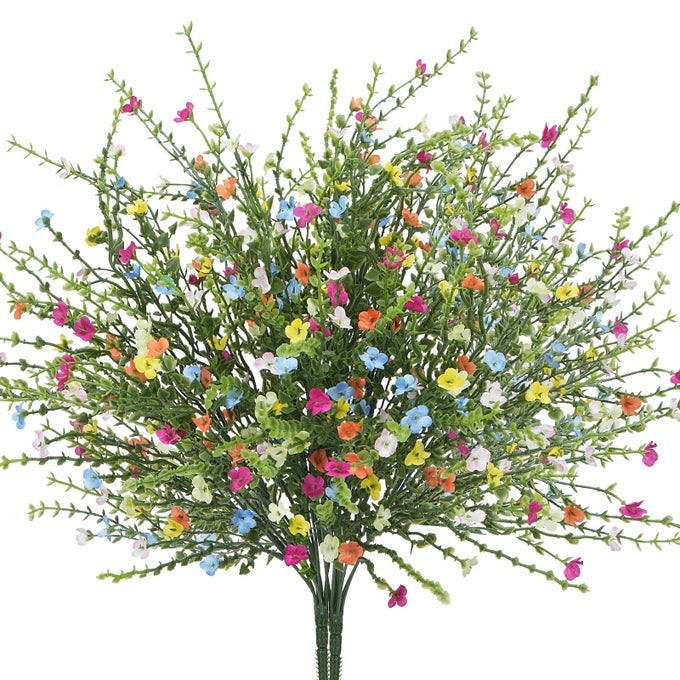 Artificial Flower Silk Fake Wildflowers Bouquetfor Bedroom Kitchen Bathroom Home Garden Patio Hanging Planters and Other Interior Decorations Mixed Colors