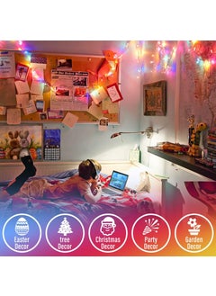 One94Store One94Store 40 Feet 36 Led String Serial Lights Copper Wire LED Decorative String Fairy Rice Lights for Indoor Outdoor Decoration Festival Party Wedding Garden Lawn MulticolorPack of 5  - Image 5