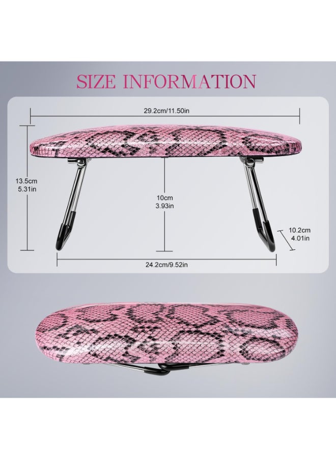 krofaue Nail Arm Rest Professional Nail Hand Rest Stand Foldable PU Leather HighDensity Sponge Nail Arm Rest for Nail Tech with NonSlip Stable Reduces Hand Fatigue Fit for Manicure Salon Use Pink - Image 4
