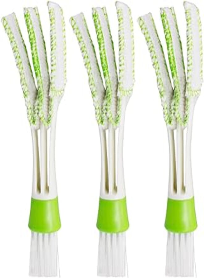SENHAI Mini Duster for Car Air Vent, Set of 3 Automotive Air Conditioner Cleaner and Brush, Dust Collector Cleaning Cloth Tool for Keyboard Window Leaves Blinds Shutter