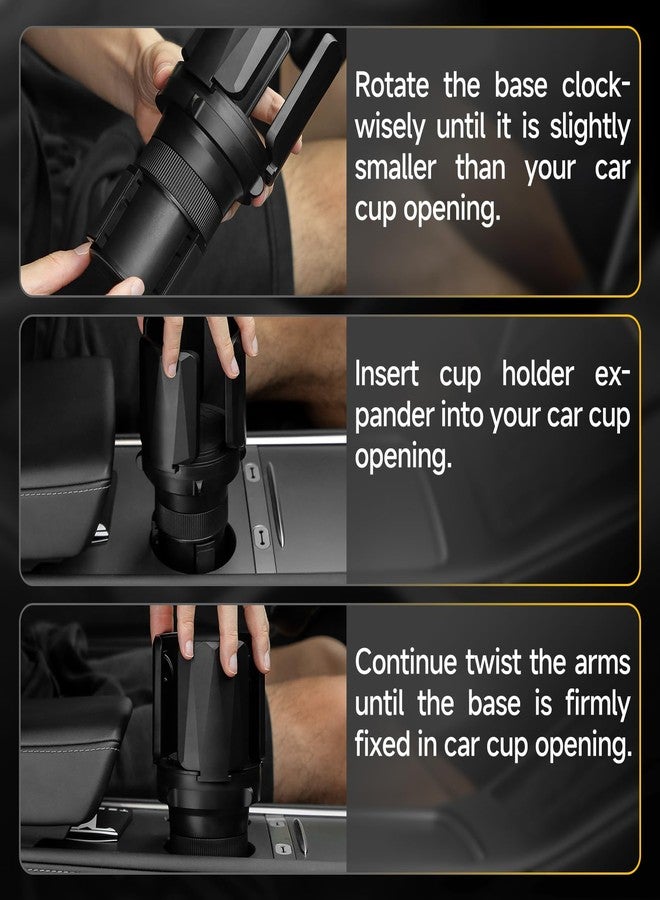 DYLEN Car Cup Holder Expander, Cup Holder Expander Adapter for Car with Expandable Arms, Fits Yeti, HydroFlask, Stanley 14-64oz, Other Large Drinks and Mugs in 2.5”-5.9” - Image 5