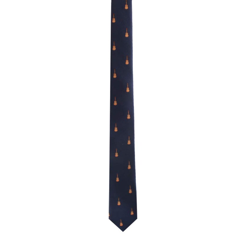 AUSCUFFLINKS Guitar Player Music Lover Tie for Him | Acoustic Guitarist Gift Skinny Neckties | Present for Work Colleague | Bday Gift for Guys (Guitar) - Image 4