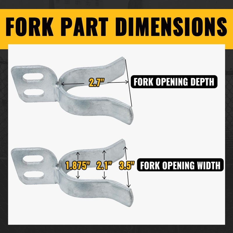 VIVIDA 1-3/8" x 1-7/8" Chain Link Gate Latch, Fence Fork Latch for Metal Gates with Padlock Hole, Galvanized Steel, Chain Link Fence Parts, 1 PCS - Image 4