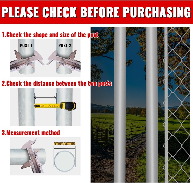 VIVIDA 1-3/8" x 1-7/8" Chain Link Gate Latch, Fence Fork Latch for Metal Gates with Padlock Hole, Galvanized Steel, Chain Link Fence Parts, 1 PCS - Image 2