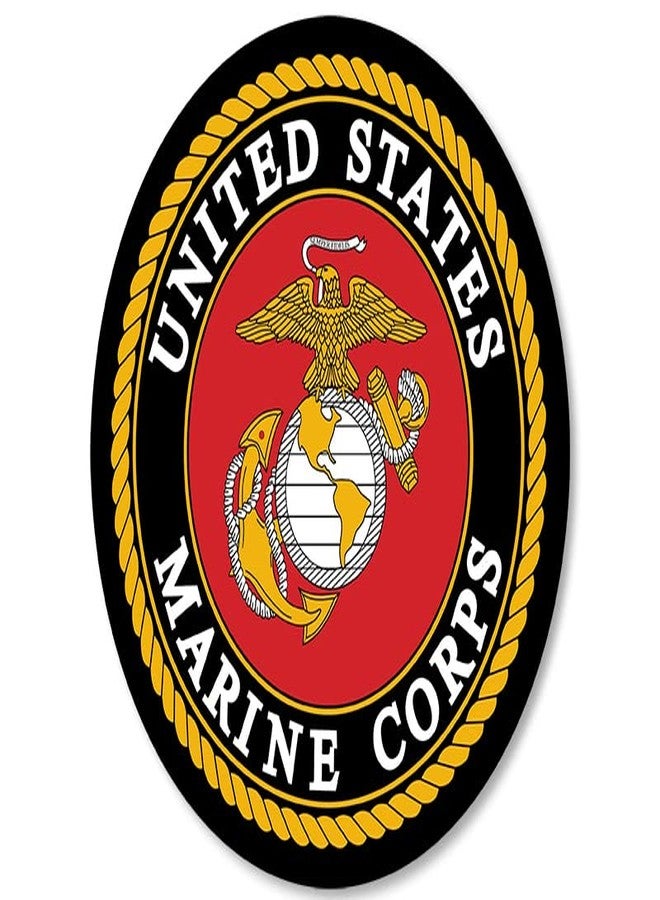 AV Large Round Official Marine Corps Seal Sticker (Big Logo Vet Veteran Retired Served Vinyl Decal car Truck (8 inch) USMC Licensed - Image 2