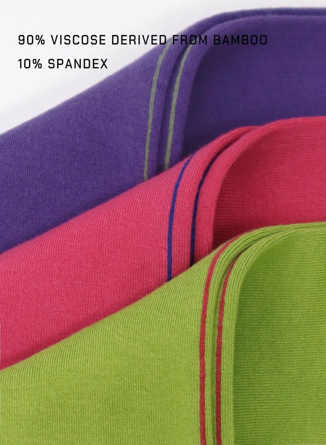 SERISIMPLE Women's Rayon Bamboo Thin Crew Socks Vivid Color Dress Casual Super Soft Wide Fun Stretchy 3 Pairs (US, Alpha, Medium, Regular, Regular, Assorted) - Image 3