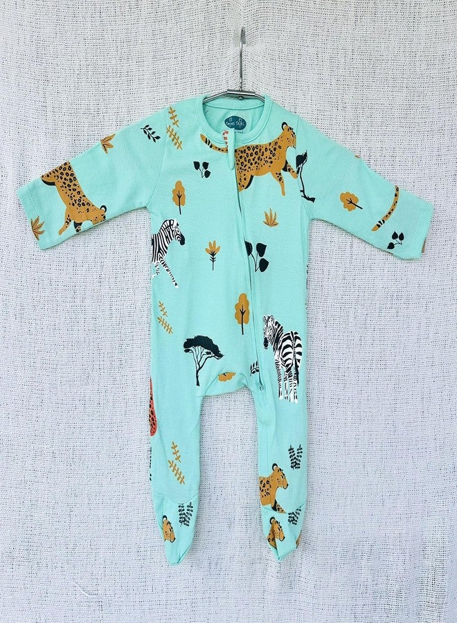 TwinsTribe Twins Rompers Set for Babies Spots & Stripes - Jungle Theme, Size 3-6 months, Gift for Twins, Twin Dress Clothes Outfit, Premium Cotton - Image 3