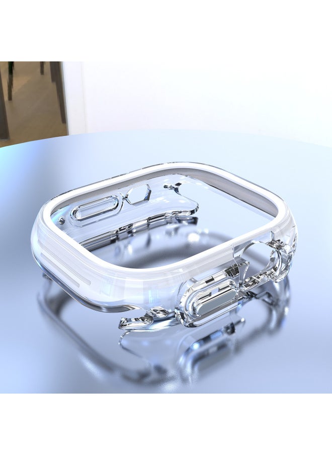 Generic Dopamine For Apple Watch Case Suitable For Transparent Tpu Half Pack Iwatch8/7/se For Apple Watch Protective Case-颜色:珍珠白-外型尺寸:41mm  - Image 2