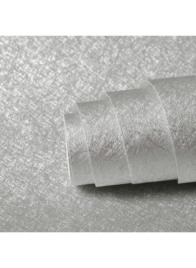 wolpin Wall Stickers Wallpaper For Home (45 X 300 Cm) Beautiful Silver Grey Silk Pattern Bedroom Furniture Self Adhesive Pvc Vinyl Silver Grey - Image 3