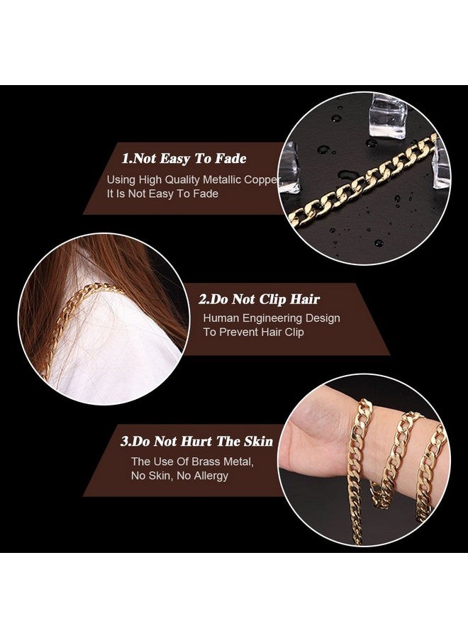 Swpeet Swpeet 3Pcs Luxury Fashion 47 Inche Replacement Flat Chain Strap with Buckles Set, Perfect for DIY Metal Shoulder Cross Body Bag Hand Bag Purse Replacement （ Gold + Silver+ Gun-Black  - Image 3